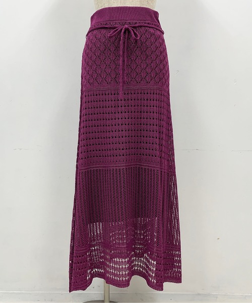 PICCIN（ピッチン）の「クロシェ編みロングスカート（スカート・レディース・ブラック/ベージュ/パープル・M/L）」の17枚目の写真