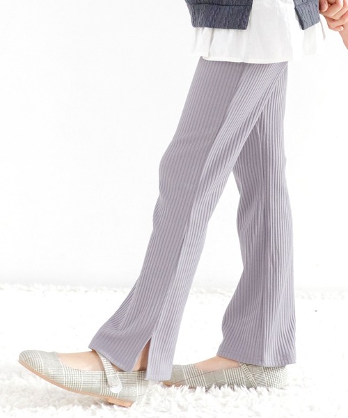 Bee des Bee（ビーデスビー）の「スリット入り リブ地フレアパンツ（その他パンツ・キッズ・ライトブルー/ネイビー/グレー/カーキ/ピンク/ライトブラウン/ブラック/ライトベージュ/テラコッタ/ワイン/チョコ/ラベンダー/ライム/ピンク系/ダークグリーン/ダークブラウン・110cm/100cm/120cm/130cm/140cm/150cm）」の13枚目の写真