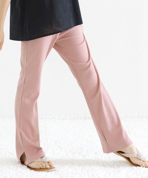 Bee des Bee（ビーデスビー）の「スリット入り リブ地フレアパンツ（その他パンツ・キッズ・ライトブルー/ネイビー/グレー/カーキ/ピンク/ライトブラウン/ブラック/ライトベージュ/テラコッタ/ワイン/チョコ/ラベンダー/ライム/ピンク系/ダークグリーン/ダークブラウン・110cm/100cm/120cm/130cm/140cm/150cm）」の14枚目の写真