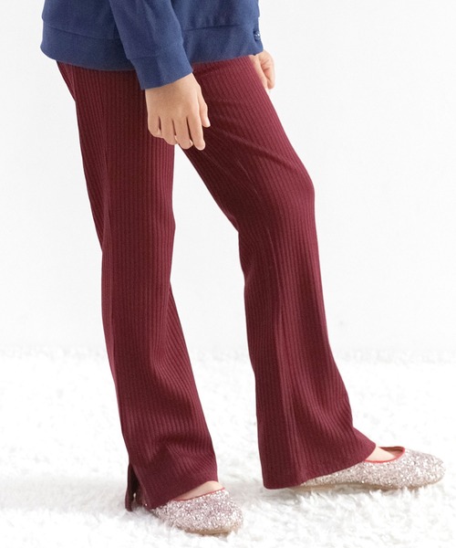 Bee des Bee（ビーデスビー）の「スリット入り リブ地フレアパンツ（その他パンツ・キッズ・ライトブルー/ネイビー/グレー/カーキ/ピンク/ライトブラウン/ブラック/ライトベージュ/テラコッタ/ワイン/チョコ/ラベンダー/ライム/ピンク系/ダークグリーン/ダークブラウン・110cm/100cm/120cm/130cm/140cm/150cm）」の16枚目の写真