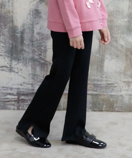 Bee des Bee（ビーデスビー）の「スリット入り リブ地フレアパンツ（その他パンツ・キッズ・ライトブルー/ネイビー/グレー/カーキ/ピンク/ライトブラウン/ブラック/ライトベージュ/テラコッタ/ワイン/チョコ/ラベンダー/ライム/ピンク系/ダークグリーン/ダークブラウン・110cm/100cm/120cm/130cm/140cm/150cm）」の19枚目の写真