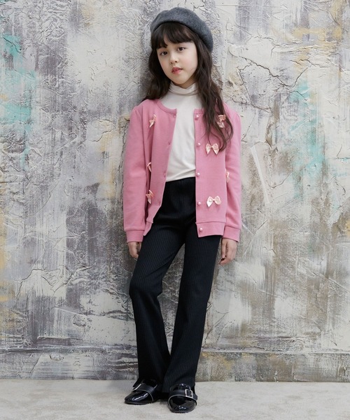 Bee des Bee（ビーデスビー）の「スリット入り リブ地フレアパンツ（その他パンツ・キッズ・ライトブルー/ネイビー/グレー/カーキ/ピンク/ライトブラウン/ブラック/ライトベージュ/テラコッタ/ワイン/チョコ/ラベンダー/ライム/ピンク系/ダークグリーン/ダークブラウン・110cm/100cm/120cm/130cm/140cm/150cm）」の20枚目の写真