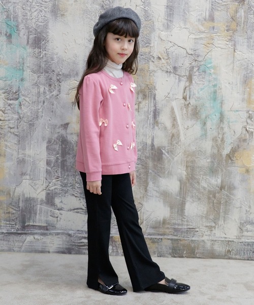 Bee des Bee（ビーデスビー）の「スリット入り リブ地フレアパンツ（その他パンツ・キッズ・ライトブルー/ネイビー/グレー/カーキ/ピンク/ライトブラウン/ブラック/ライトベージュ/テラコッタ/ワイン/チョコ/ラベンダー/ライム/ピンク系/ダークグリーン/ダークブラウン・110cm/100cm/120cm/130cm/140cm/150cm）」の21枚目の写真