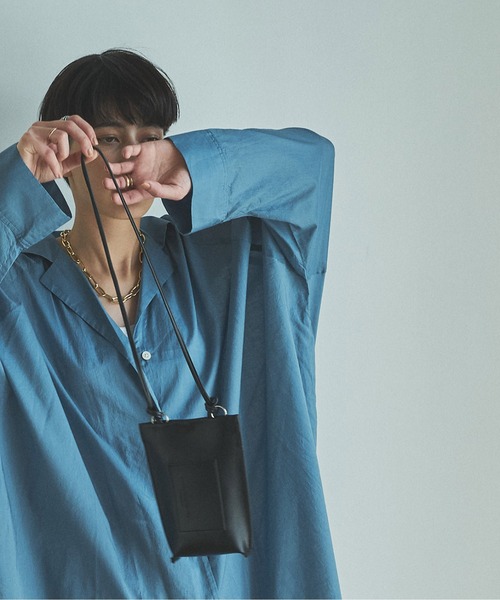 audrey and john wad（オードリーアンドジョンワッド）の「【Audrey and John Wad】フェイクレザーミニポシェット（ショルダーバッグ・レディース・ブラック/ホワイト・FREE）」の9枚目の写真