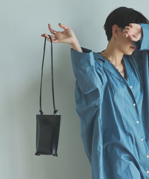 audrey and john wad（オードリーアンドジョンワッド）の「【Audrey and John Wad】フェイクレザーミニポシェット（ショルダーバッグ・レディース・ブラック/ホワイト・FREE）」の10枚目の写真