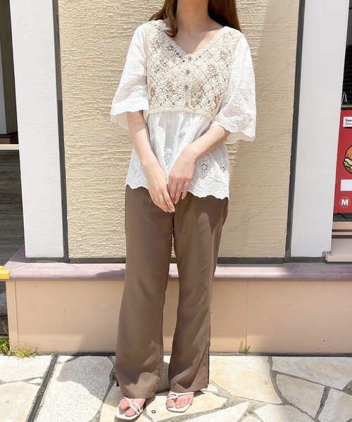 apres jour(アプレジュール)の「かぎ針刺繍コットンレースブラウス【ZOZOTOWN限定アイテム】(シャツ/ブラウス・レディース・ラベンダー/モカ・フリー)」の8枚目の写真