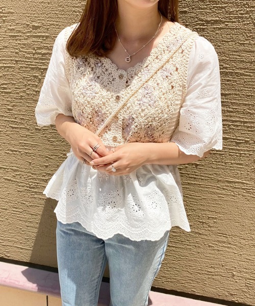 apres jour(アプレジュール)の「かぎ針刺繍コットンレースブラウス【ZOZOTOWN限定アイテム】(シャツ/ブラウス・レディース・ラベンダー/モカ・フリー)」の10枚目の写真