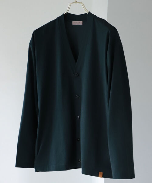 BEAMS LIGHTS（ビームスライツ）の「BEAMS LIGHTS / ギザコットン スプレンダーツイスト カーディガン（カーディガン/ボレロ・メンズ・ブラック/ダークグリーン/ネイビー/チャコールグレー/ライトブルー・SMALL/MEDIUM/LARGE）」の4枚目の写真