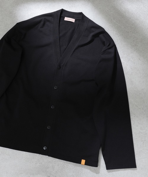 BEAMS LIGHTS（ビームスライツ）の「BEAMS LIGHTS / ギザコットン スプレンダーツイスト カーディガン（カーディガン/ボレロ・メンズ・ブラック/ダークグリーン/ネイビー/チャコールグレー/ライトブルー・SMALL/MEDIUM/LARGE）」の2枚目の写真
