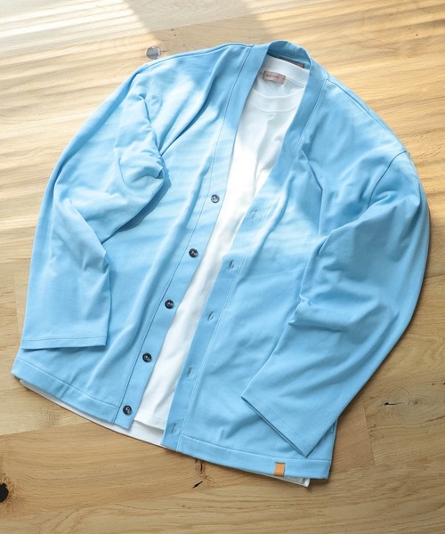 BEAMS LIGHTS（ビームスライツ）の「BEAMS LIGHTS / ギザコットン スプレンダーツイスト カーディガン（カーディガン/ボレロ・メンズ・ブラック/ダークグリーン/ネイビー/チャコールグレー/ライトブルー・SMALL/MEDIUM/LARGE）」の14枚目の写真