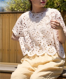 PUAL CE CIN | カギ針編み調レースブラウス(シャツ/ブラウス)