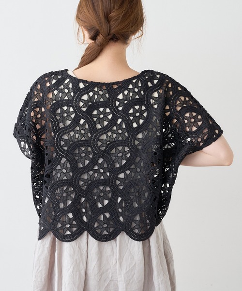 PUAL CE CIN(ピュアルセシン)の「カギ針編み調レースブラウス(シャツ/ブラウス・レディース・グレー/ベージュ/ブラック・FREE)」の18枚目の写真