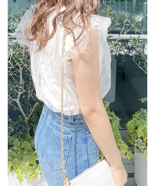 dazzlin（ダズリン）の「チュールベールニットトップス（ニット/セーター・レディース・ブラック/ベージュ/オフホワイト/ピンク・FREE）」の9枚目の写真