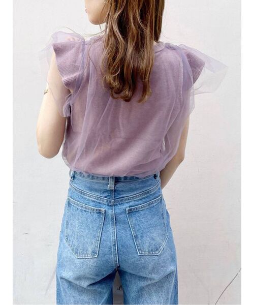 dazzlin（ダズリン）の「チュールベールニットトップス（ニット/セーター・レディース・ブラック/ベージュ/オフホワイト/ピンク・FREE）」の14枚目の写真