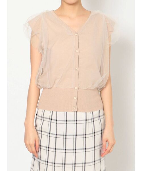 dazzlin（ダズリン）の「チュールベールニットトップス（ニット/セーター・レディース・ブラック/ベージュ/オフホワイト/ピンク・FREE）」の19枚目の写真