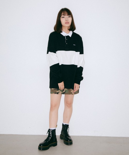 X-girl（エックスガール）の「MILITARY CARGO MINI SKIRT（スカート・レディース・ブラック/カモフラージュ・S/XS/M）」の5枚目の写真