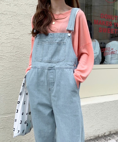 DAY CLOSET（デイ クローゼット）の「レディース マニッシュオーバーオールデニムサロペット（サロペット/オーバーオール・レディース・ライトブルー/ブルー・S/M/L）」の5枚目の写真