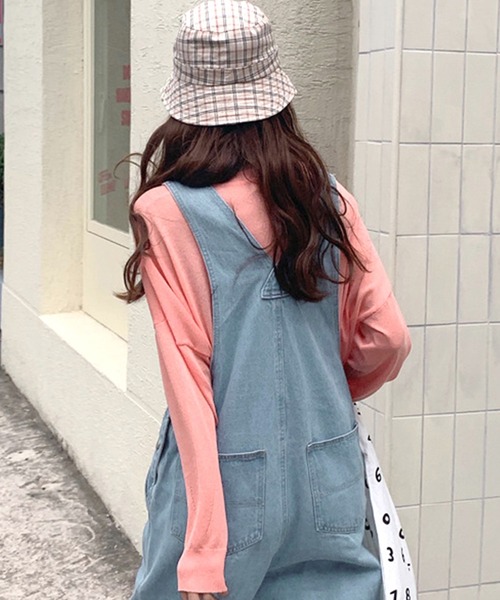 DAY CLOSET（デイ クローゼット）の「レディース マニッシュオーバーオールデニムサロペット（サロペット/オーバーオール・レディース・ライトブルー/ブルー・S/M/L）」の6枚目の写真