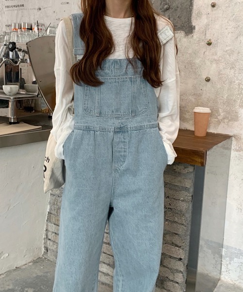 DAY CLOSET（デイ クローゼット）の「レディース マニッシュオーバーオールデニムサロペット（サロペット/オーバーオール・レディース・ライトブルー/ブルー・S/M/L）」の14枚目の写真