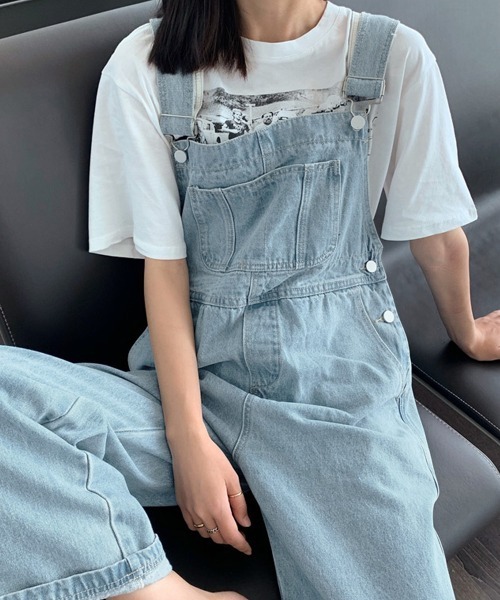 DAY CLOSET（デイ クローゼット）の「レディース マニッシュオーバーオールデニムサロペット（サロペット/オーバーオール・レディース・ライトブルー/ブルー・S/M/L）」の13枚目の写真