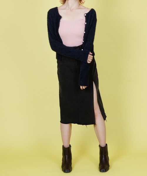 Anuenue(アヌエヌエ)の「ダブル肩紐デザインリブキャミソール(キャミソール・レディース・ブラック/ブラウン/エメラルド/イエロー/ピンク/クリーム/ブルー/ホワイト・FREE)」の13枚目の写真