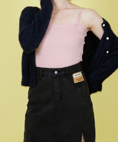 Anuenue(アヌエヌエ)の「ダブル肩紐デザインリブキャミソール(キャミソール・レディース・ブラック/ブラウン/エメラルド/イエロー/ピンク/クリーム/ブルー/ホワイト・FREE)」の16枚目の写真