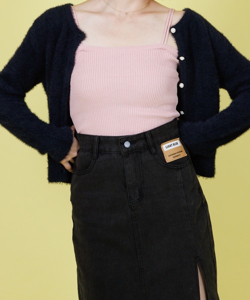 Anuenue(アヌエヌエ)の「ダブル肩紐デザインリブキャミソール(キャミソール・レディース・ブラック/ブラウン/エメラルド/イエロー/ピンク/クリーム/ブルー/ホワイト・FREE)」の17枚目の写真