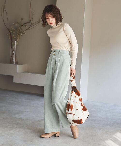 coen（コーエン）の「【セットアップ対応可能】ハイウエストコーデュロイパンツ#（その他パンツ・レディース・オフホワイト/ライム/ダークグレー・SMALL/MEDIUM/LARGE）」の4枚目の写真