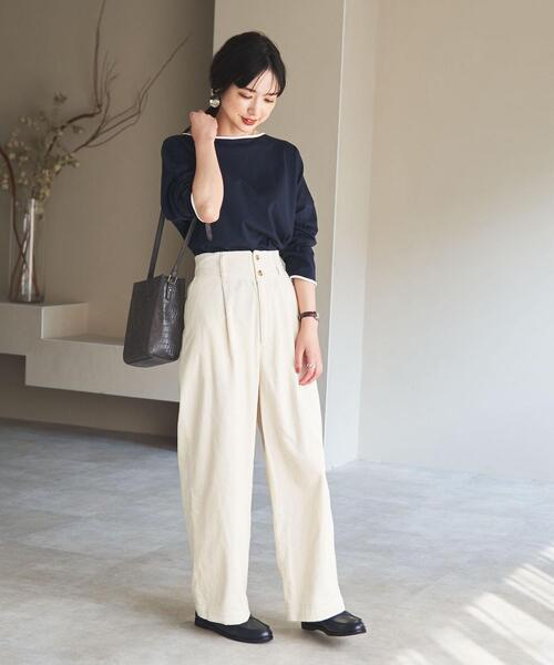 coen（コーエン）の「【セットアップ対応可能】ハイウエストコーデュロイパンツ#（その他パンツ・レディース・オフホワイト/ライム/ダークグレー・SMALL/MEDIUM/LARGE）」の6枚目の写真