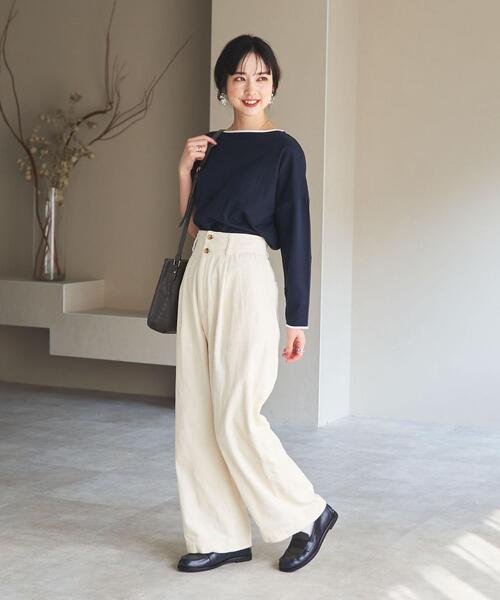 coen（コーエン）の「【セットアップ対応可能】ハイウエストコーデュロイパンツ#（その他パンツ・レディース・オフホワイト/ライム/ダークグレー・SMALL/MEDIUM/LARGE）」の14枚目の写真