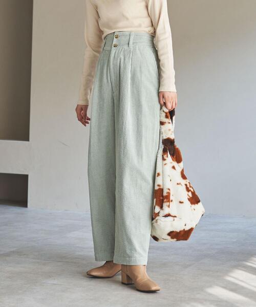 coen（コーエン）の「【セットアップ対応可能】ハイウエストコーデュロイパンツ#（その他パンツ・レディース・オフホワイト/ライム/ダークグレー・SMALL/MEDIUM/LARGE）」の16枚目の写真