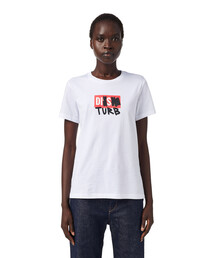 DIESEL | レディース Tシャツ レギュラーフィット 半袖 ロゴ ボックスロゴ グラフィック(Tシャツ/カットソー)