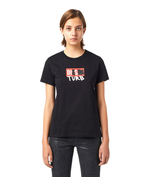 DIESEL(ディーゼル)の「レディース Tシャツ レギュラーフィット 半袖 ロゴ ボックスロゴ グラフィック(Tシャツ/カットソー・レディース・ホワイト/ブラック・SMALL/MEDIUM/X-SMALL/LARGE)」の20枚目の写真