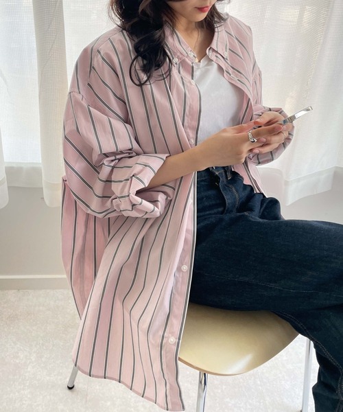 WEGO(ウィゴー)の「WEGO/ビッグボタンダウンシャツ(シャツ/ブラウス・メンズ・ホワイト/ベージュ/インディゴブルー/ライトインディゴブルー/ブルー系その他/ブルー系その他4/グリーン系その他4/その他4/その他1/その他2/その他3・MEDIUM/LARGE)」の10枚目の写真