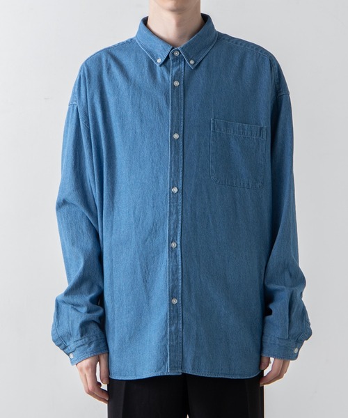 WEGO(ウィゴー)の「WEGO/ビッグボタンダウンシャツ(シャツ/ブラウス・メンズ・ホワイト/ベージュ/インディゴブルー/ライトインディゴブルー/ブルー系その他/ブルー系その他4/グリーン系その他4/その他4/その他1/その他2/その他3・MEDIUM/LARGE)」の21枚目の写真