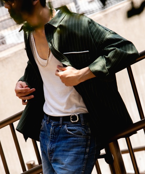 Lee（リー）の「【Lee×JOURNAL STANDARD / リー】別注 WORK STRIPE シャツ（シャツ/ブラウス・メンズ・ブラウン/ネイビー/グリーン・LARGE/MEDIUM）」の3枚目の写真