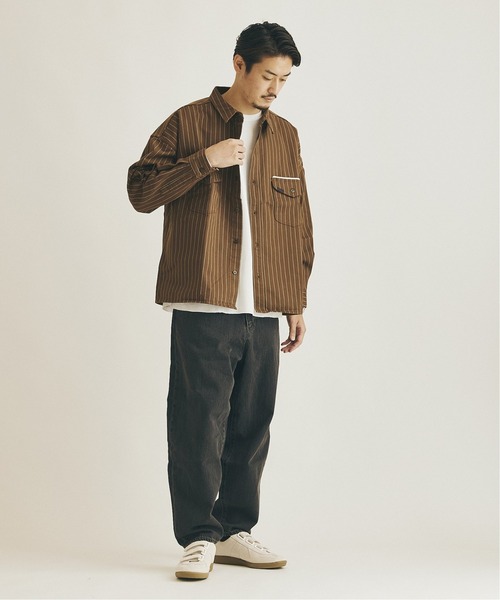 Lee（リー）の「【Lee×JOURNAL STANDARD / リー】別注 WORK STRIPE シャツ（シャツ/ブラウス・メンズ・ブラウン/ネイビー/グリーン・LARGE/MEDIUM）」の12枚目の写真