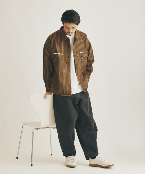Lee（リー）の「【Lee×JOURNAL STANDARD / リー】別注 WORK STRIPE シャツ（シャツ/ブラウス・メンズ・ブラウン/ネイビー/グリーン・LARGE/MEDIUM）」の13枚目の写真