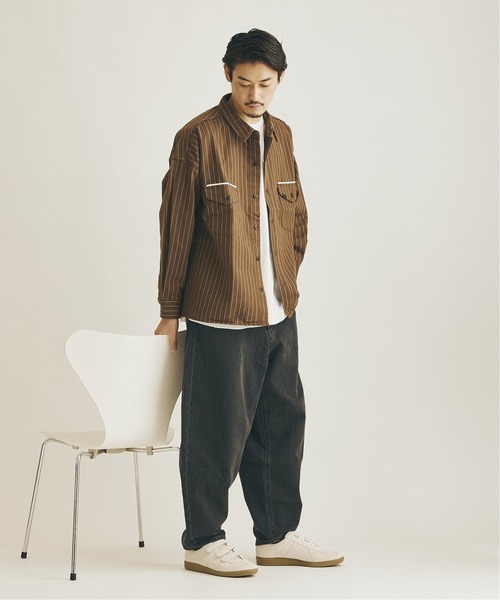 Lee（リー）の「【Lee×JOURNAL STANDARD / リー】別注 WORK STRIPE シャツ（シャツ/ブラウス・メンズ・ブラウン/ネイビー/グリーン・LARGE/MEDIUM）」の14枚目の写真