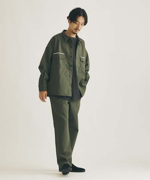 Lee（リー）の「【Lee×JOURNAL STANDARD / リー】別注 WORK STRIPE シャツ（シャツ/ブラウス・メンズ・ブラウン/ネイビー/グリーン・LARGE/MEDIUM）」の21枚目の写真