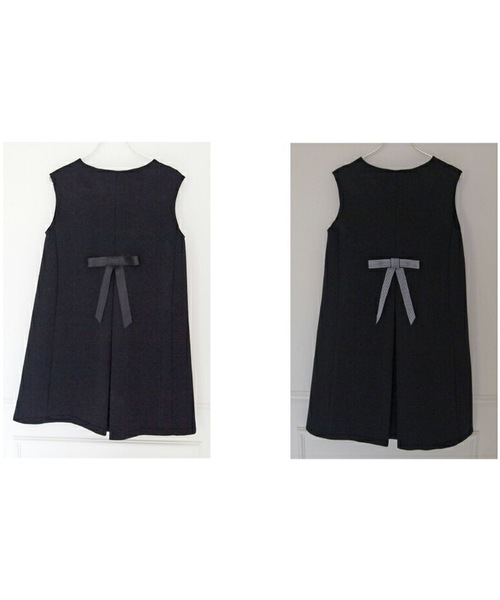 M y u（ミュー）の「バックリボンボンディングノースリーブワンピース（ワンピース・レディース・ブラック/ブラック×ホワイト・SMALL/MEDIUM）」の15枚目の写真
