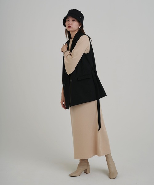 TINA:JOJUN(ティーナジョジュン)の「ハイウエスト マーメイドワンピース TINA:JOJUN(ワンピース・レディース・ダークグレー/ライトベージュ・M)」の4枚目の写真