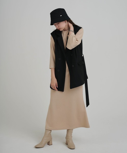 TINA:JOJUN(ティーナジョジュン)の「ハイウエスト マーメイドワンピース TINA:JOJUN(ワンピース・レディース・ダークグレー/ライトベージュ・M)」の21枚目の写真