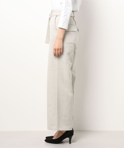 m.f.editorial(エムエフエディトリアル)の「エムエフエディトリアルレディース/m.f.editorial:Women ストレッチ ベルト付 ノータックワイドパンツ(その他パンツ・レディース・ライトグレー/ブラウン・MEDIUM/LARGE)」の16枚目の写真