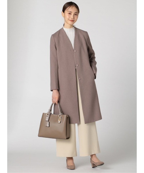 m.f.editorial(エムエフエディトリアル)の「エムエフエディトリアルレディース/m.f.editorial:Women ストレッチ ベルト付 ノータックワイドパンツ(その他パンツ・レディース・ライトグレー/ブラウン・MEDIUM/LARGE)」の11枚目の写真