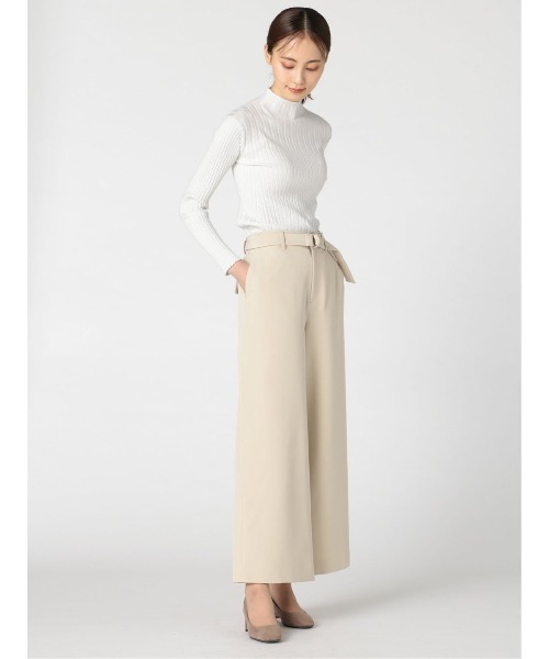m.f.editorial(エムエフエディトリアル)の「エムエフエディトリアルレディース/m.f.editorial:Women ストレッチ ベルト付 ノータックワイドパンツ(その他パンツ・レディース・ライトグレー/ブラウン・MEDIUM/LARGE)」の14枚目の写真