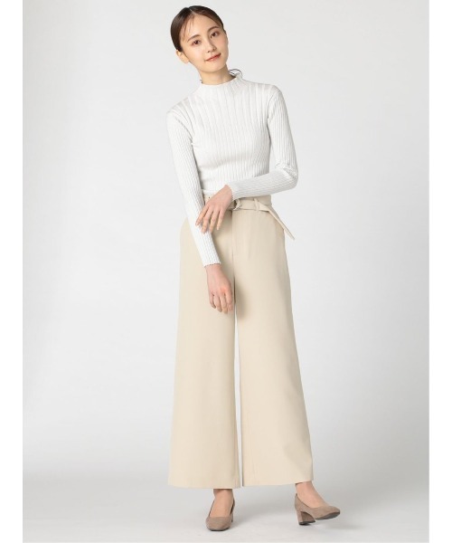 m.f.editorial(エムエフエディトリアル)の「エムエフエディトリアルレディース/m.f.editorial:Women ストレッチ ベルト付 ノータックワイドパンツ(その他パンツ・レディース・ライトグレー/ブラウン・MEDIUM/LARGE)」の15枚目の写真