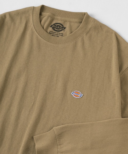 Dickies（ディッキーズ）の「【Dickies/ディッキーズ】 ワンポイント ミニロゴワッペン ロンT（Tシャツ/カットソー・メンズ・ホワイト/ブラック/サックスブルー/グリーン/ブルーグリーン/ベージュ・M/L/XL）」の3枚目の写真