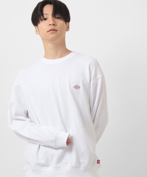 Dickies（ディッキーズ）の「【Dickies/ディッキーズ】 ワンポイント ミニロゴワッペン ロンT（Tシャツ/カットソー・メンズ・ホワイト/ブラック/サックスブルー/グリーン/ブルーグリーン/ベージュ・M/L/XL）」の9枚目の写真