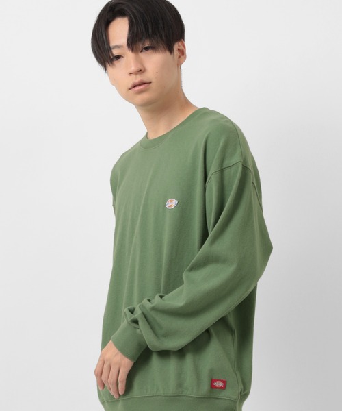 Dickies（ディッキーズ）の「【Dickies/ディッキーズ】 ワンポイント ミニロゴワッペン ロンT（Tシャツ/カットソー・メンズ・ホワイト/ブラック/サックスブルー/グリーン/ブルーグリーン/ベージュ・M/L/XL）」の20枚目の写真